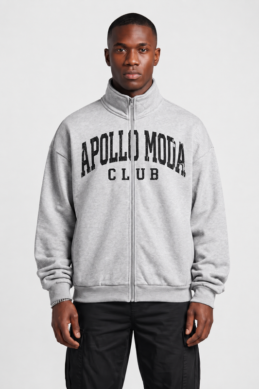 Club Collegiate oversized full-zip sweatshirt by Apollo Moda, main product view