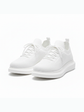 Torino Snowy Peak knit casual sneaker in white by Apollo Moda, view 3