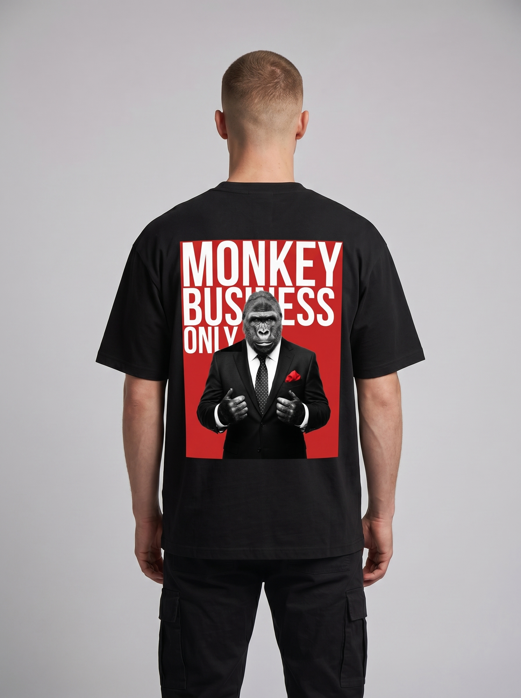 'Monkey Business Only' Oversized Graphic Tee