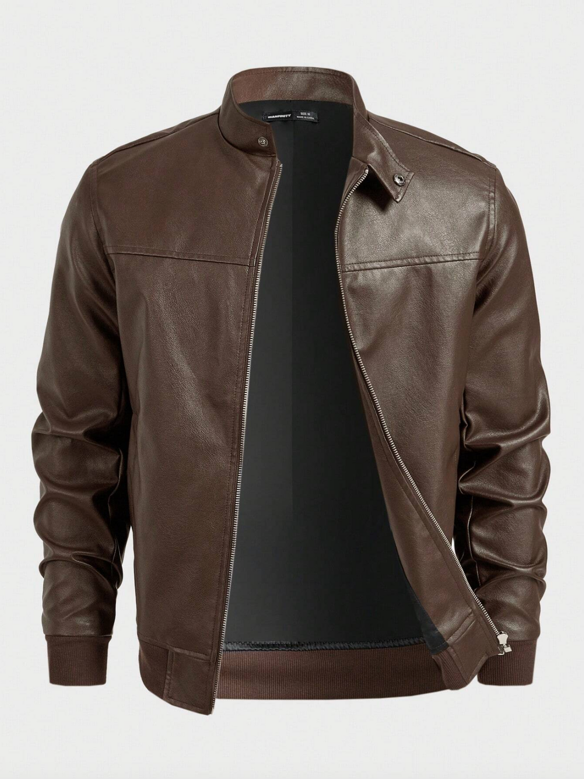 Chaqueta retro casual de cuero PU para hombre