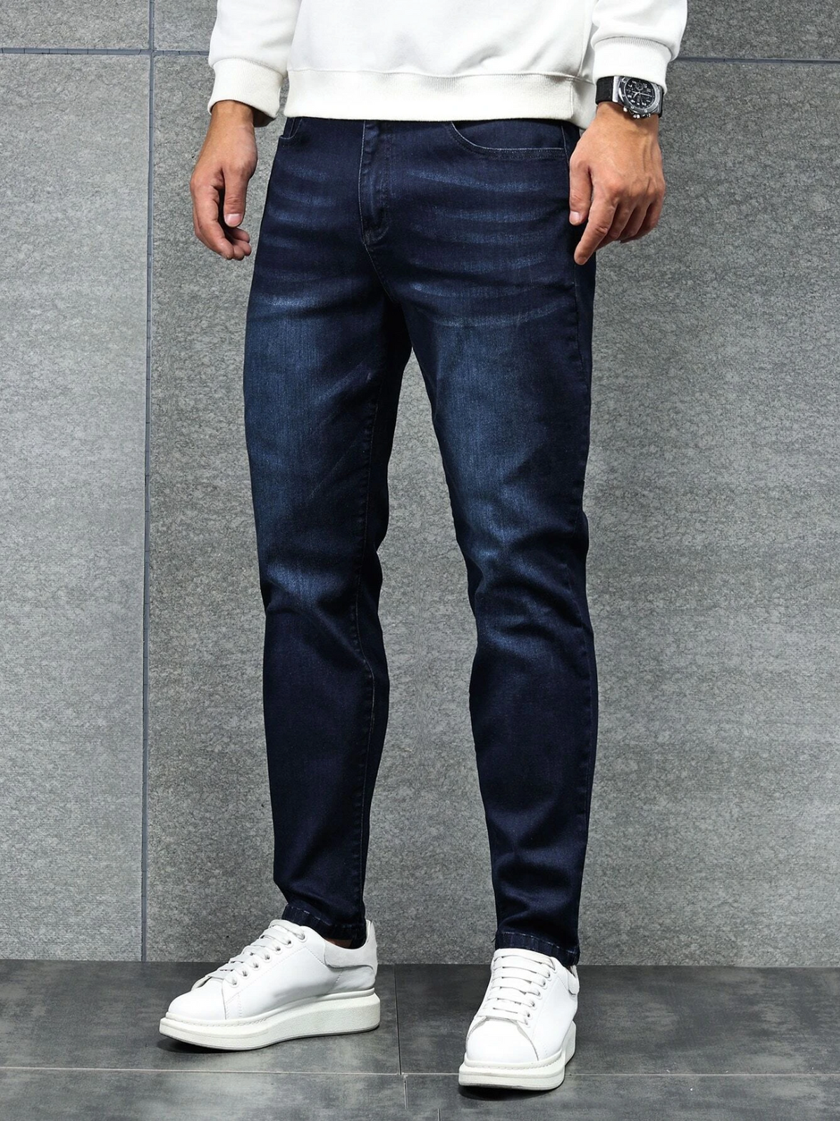 Jeans de Algodón para Hombre con Bolsillo Inclinado